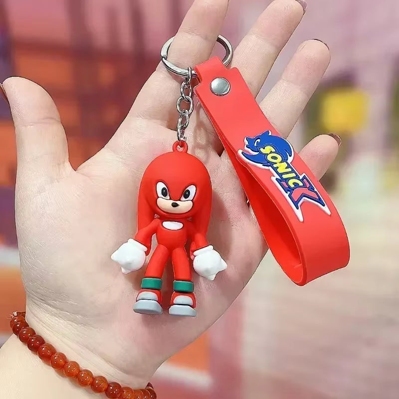 Knuckles Sonic the Hedgehog Keychain with Wrist Strap