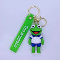 Kermit the Frog from The Muppets 3D PVC keychain with green The Muppets wristlet strap and gold-tone lobster clasp