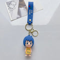 Joy Inside Out 3D PVC keychain with blue Inside Out wrist strap