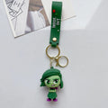 Disgust Inside Out 3D PVC keychain with green Inside Out wrist strap