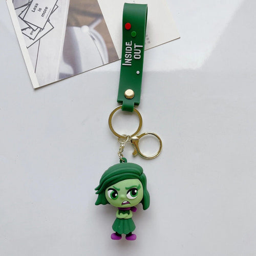 Disgust Inside Out 3D PVC keychain with green Inside Out wrist strap