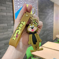 Top Cat PVC keychain with branded wrist strap and gold keyring