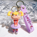 Angelica Rugrats 3D PVC figure keychain with purple Rugrats branded wrist strap