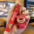 Lotso Bear Toy Story keychain with red Disney wrist strap