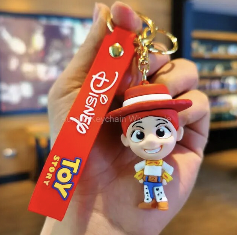 Woody Toy Story keychain with yellow Disney wrist strap