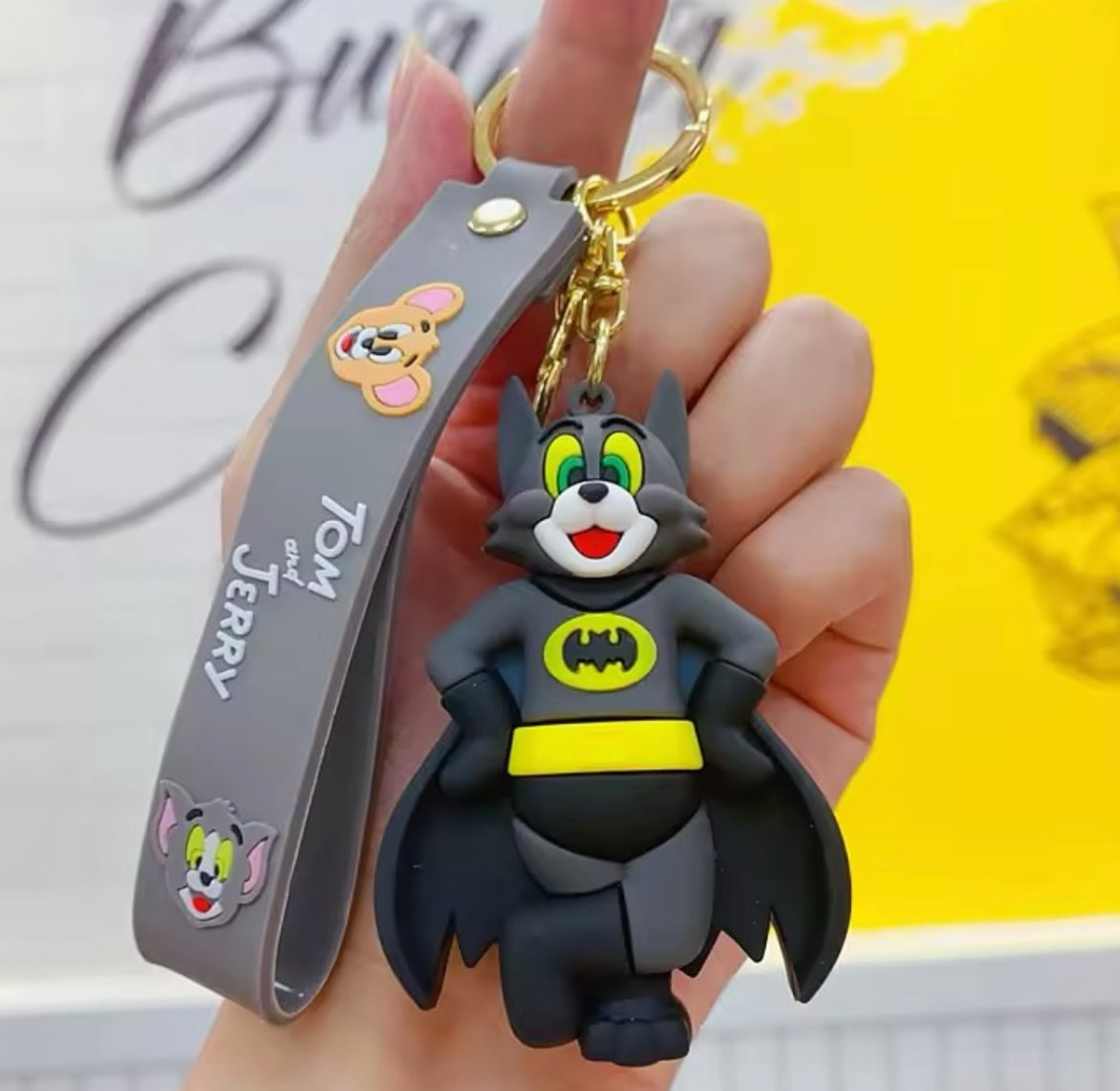 Tom Batman Keychain with Wrist Strap