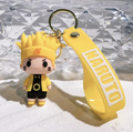 Naruto Sage Mode 3D PVC keychain with yellow wrist strap