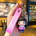 Hinata Hyuga 3D PVC keychain with pink wrist strap
