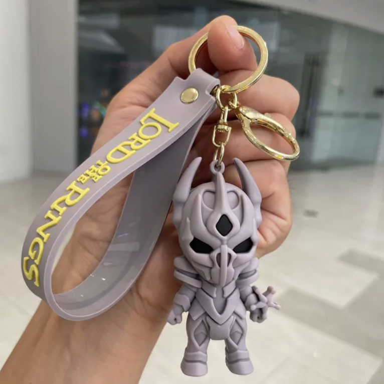 Lord of the Rings Witch-king of Angmar chibi keychain with grey branded wrist strap