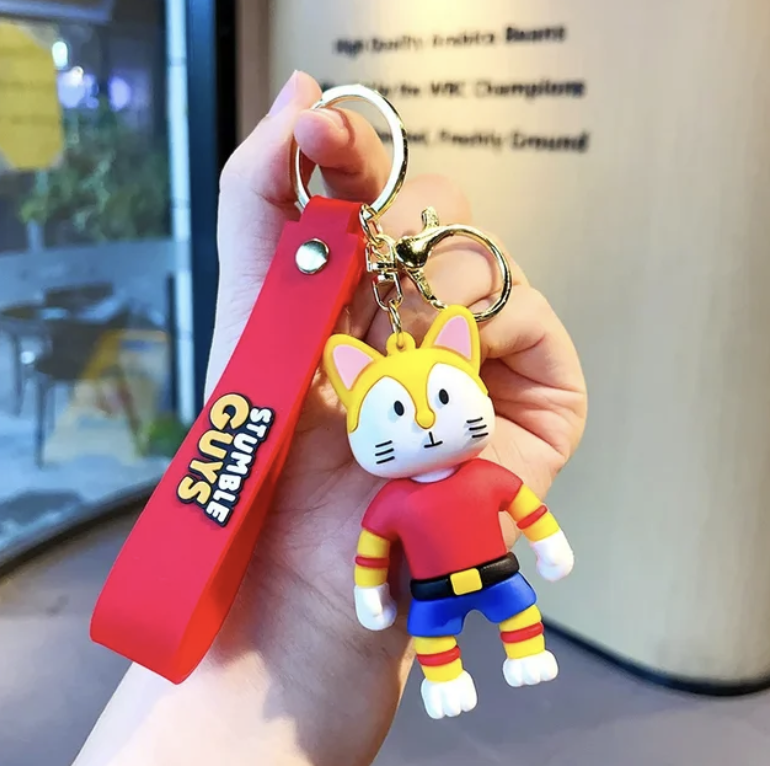 Stumble Guys Cat Character Keychain